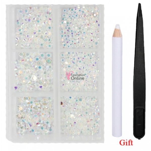 Strasuri din Cristale 1200 bucati SC308 Transparent cu Reflexii de 2-5mm